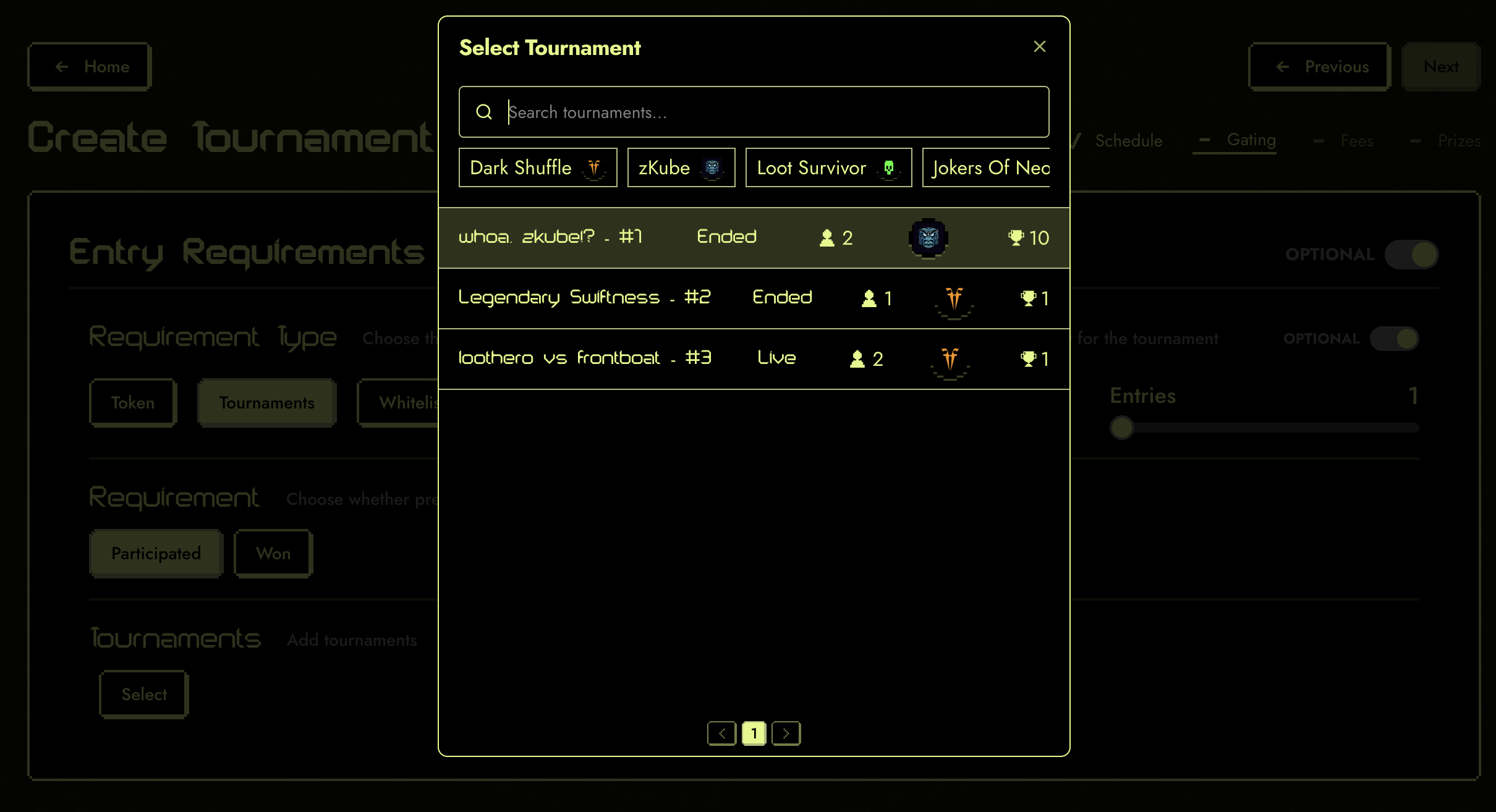 Tournament Qualification