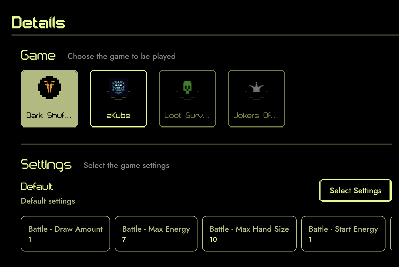 Game Settings