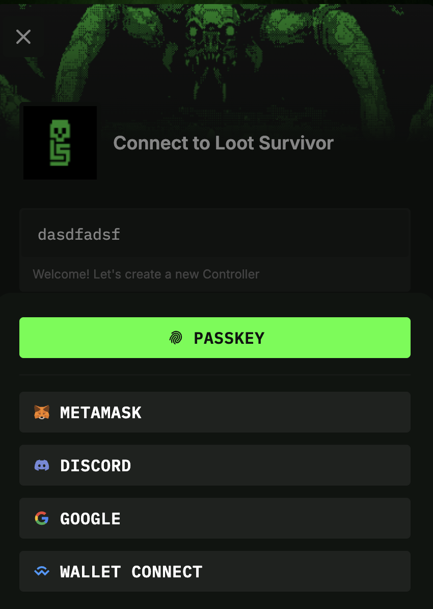 Controller sign-up interface