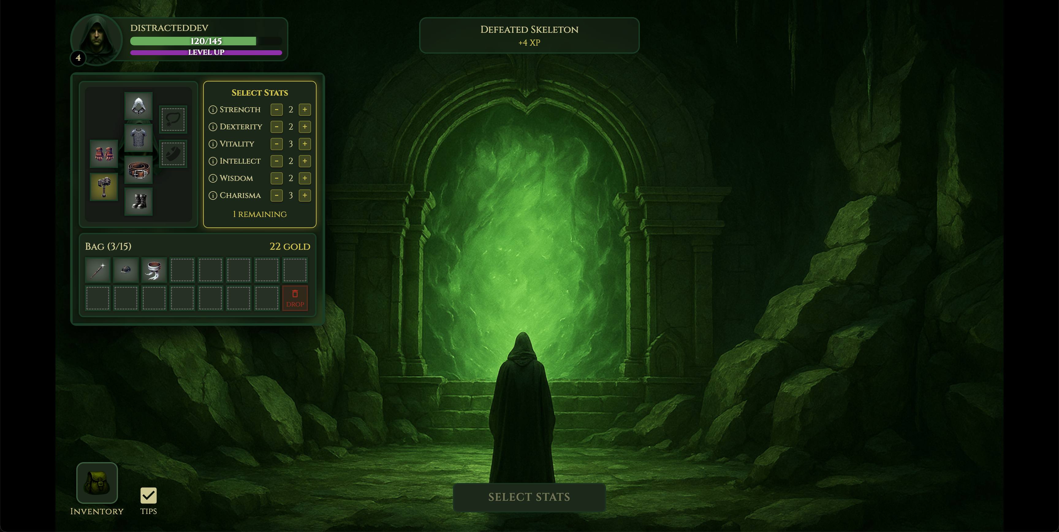 Loot Survivor Upgrade Screen