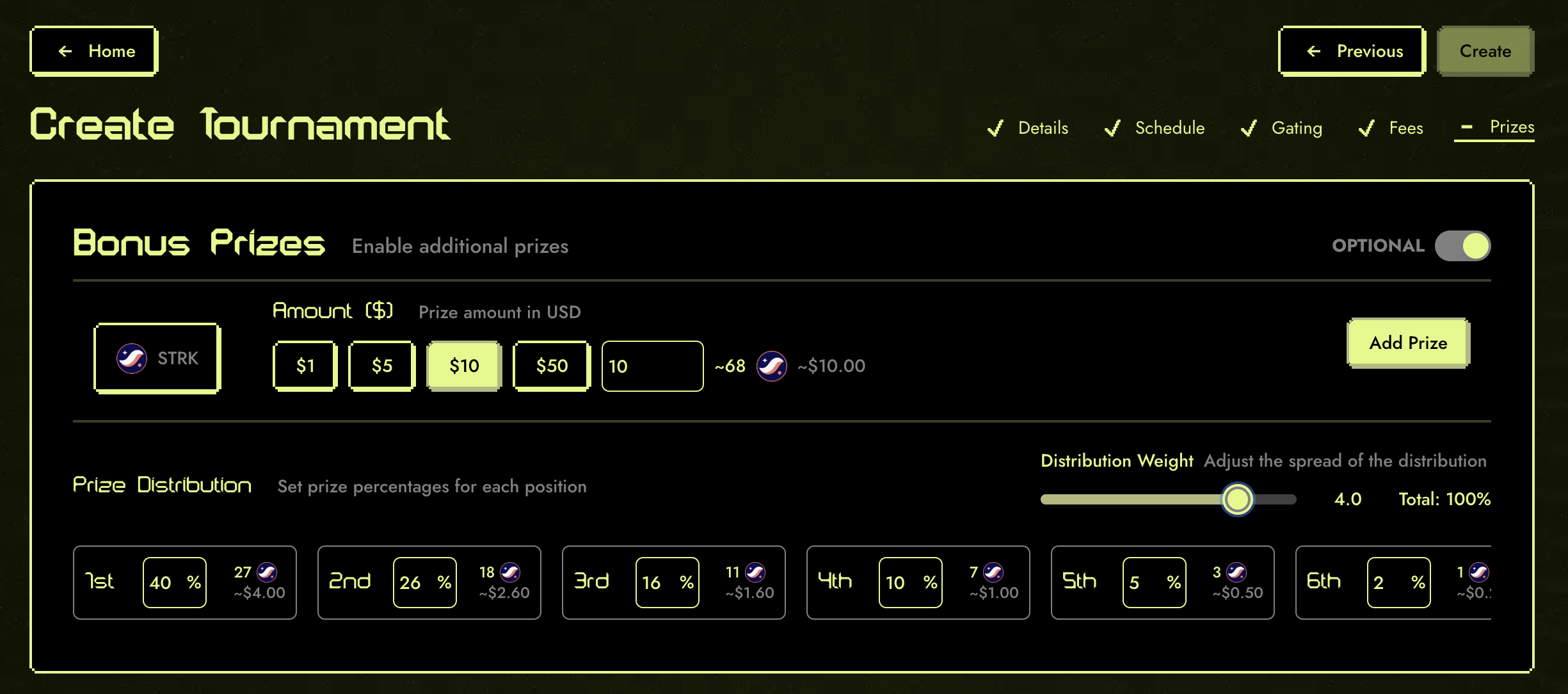 Prizes